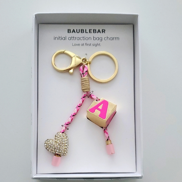 BaubleBar Initial A Attraction Bag Charm NIB - Picture 1 of 5